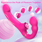 Strapless Strap-On Vibrator – 2-in-1 Double-Ended Dildo with 10 Modes & Remote
