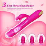 Thrusting Rabbit Vibrator with 10 Modes & Clitoral Stimulator for Women & Couples