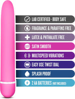 Rose Luxuriate 7" Slim Waterproof Vibrator – Smooth, Multi-Speed, Quiet & Powerful