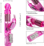 Waterproof Rabbit Vibrator with Rotating Shaft – G Spot & Clitoral Massager, Pink