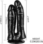 Transparent Double-Ended Dildo with Suction Cup – Flexible Realistic G-Spot Toy