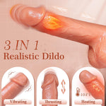 Thrusting Realistic Dildo – 8" Silicone Vibrator with Suction Cup & 5 Modes