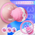 Nipple Vibrator for Women, 10 Modes & 360° Rotation, Sucking Breast Massager