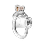 Chastity Cage For Men, Invisible Lock Design, Cock Cage Adult Sex Toy With 4 Active Rings, Breathable Hollow Chastity Devices, Long-Term Wear For Male (Transparent,Short)