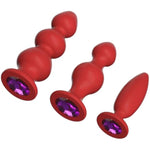 Anal Plug Training Sets?Anal Prostate G-Spot Sex Toys For Beginners To Advanced Users Sex Toys For Couples?Red?