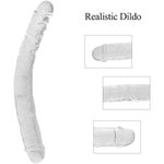 11.8X1.3 In Double Dildo,Flexible Realistic Jelly Dildo For Lesbian Female Masturbation