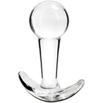 Glass Anal Plug With Curved Based For Comfortable Long Term Wear Transparent Butt Plug Prostate Massager Sex Toy With Long Stem For Women Men Masturbation