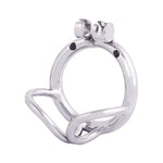 Male Cock Cage Base Ring Ergonomic Design Stainless Steel Chastity Device Closed Ring With Scrotal Splitter H545 (1.77''/ 45Mm)