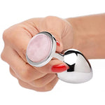 Authentic Rose Quartz Gemstone Anal Plug - Medium