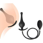 Inflatable Butt Anal Plug Silicone Expand Prostate Pump Waterproof Butt Sex Toy For Male, Female And Beginners (A Gourd-Shaped)