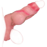 Reusable Soft Penis Sleeve With Cock Ring Couples Sex Toy,Men Stronger Dildo Sheath With Wolf Dildo Knots,Adult Couples Game Enlargement Thick Girth (White Pink)