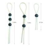 3Pcs Adjustable Cock Ring Set Male Rings Basic Penis Ring Sex Toys, Silicone Male Cock Ties String With Adjustable Beads Longer Harder Stronger Erection Sex Products (Luminous)