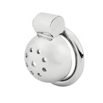 Metal Male Penis Chastity Device Belt With Small Cage Padlock Set?Silver?