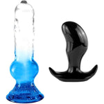 7 Inch Mango Butt Plugs+ 7.4 Inch Crystal Huge Dogs Dildos