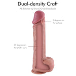 12.6" Dual-Density Ultra Realistic Dildo - Slightly Textured, 9.4" Insert-Able Length Dong With Kliclok System For Advanced User - L Size Cirill - Amazing Series