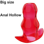 Big Size Anal Dilator Soft Speculum Prostata Massager Peek Tunnel Anal Plug (Red)