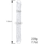 11.8 * 1.3 Inches Small Double Dildo Clear Jelly Realistic Anal Long Dildo Penis With Veins And Glans Adult Sex Toys For Women/Men/Lesbian