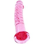 Glass Dildo Anal Butt Plug, Pink Style Sensuality Crystal Personal Massagers Adult Sex Toys (7.5In Round Base)