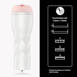 Male Masturbator with KlicLok System, 3 Speed+2 Modes Vibrating Male Stroker with Remote Controller, White Berry