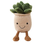 9.8 Inch Succulents Plush Toy, Flower Pot Stuffed Plushie Pillow Decoration, Cute Soft Plants Throw Pillow For Christmas Birthday Gifts (Khaki)