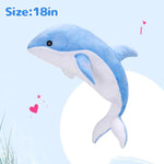Light Up Musical Stuffed Dolphin Ocean Life Soft Plush Toy With Led Night Lights Nursery Songs Glow Singing Sea Animals Birthday For Toddler Kids, 18''