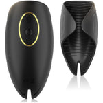 Mens Vibrator, Male Masturbator With 10 Vibrations With Ribbed Tunnel For Penis Stimulation Pleasure, Adult Male Sex Toy For Men Prolong Endurance & Games Black