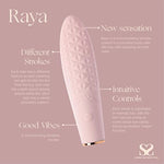 Share Satisfaction Raya - Luxury Textured Clitoral Vibrator With 10 Vibration Modes, Curved And Tapered Tip For Pinpoint Stimulation, Silicone, Waterproof And Usb Rechargeable - Pink