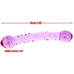 7 Inches Glass Dildo Double Ended Pleasure Wand, Light Purple