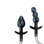 Electric Shock Silicone Anal Plug Wearable Threaded Anal Plug Butt Massage Tool Adult Supplies