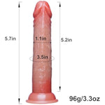 5.7 Inch Silicone Realistic Small Thin Slim Dildo For Beginner, 5 Inch Soft Mini G-Spot Anal Dildo No Balls With Suction Cup, Real Skin Feel Tiny Prostate Shower Dildos Adult Sex Toy For Women Men Gay