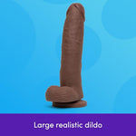 Lifelike Lover 9 inch Large Realistic Dildo for Women, Brown
