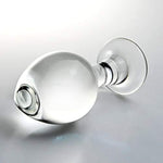 Glass Anal Butt Plug, Crystal Anal Trainer Sex Toys With Long Neck, 4.26 X 1.73 Inch Unisex Bum Plug For Men Women