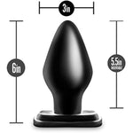 Sex Toys - Anal Adventures Butt Plug - Xxl 6 Inch Long - Tapered For Easy Insertion - 3" Thick At Widest Point - Comfortable Stayput Design Stays Inserted - Women Men & Couples - Black