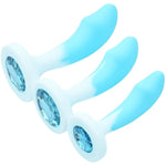 Silicone Anal Plug,3 Pcs Jeweled Silicone Anal Sex Toys,Prostate Massage Anus Dilator For Beginners Advanced Users?Blue?
