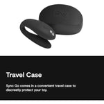 Sync Go Couples Vibrator With Travel Case | Wearable Vibrating Couples Adult Sex Toy | App Controlled G Spot & Clitoris Stimulator | Dual Stimulation With 10 Speeds | Rechargeable | Black