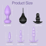 Sex Toys Butt Anal Plug - 6 Pack Training Kit Set Silicone Vibrating Butt Plug With Remote Control Adult Toys For Women, Men, Couple And Beginners (Purple)