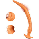 Super Long Anal Plug Dildo, Flexible Liquid Silicone Butt Plug Vaginal Anus Deep Stimulation Massage Masturbation Adult Sex Toy For Men Women Couple Sex (M)