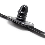 Lockable Dildo Mouth Gag,Sm Mouth Restraint With Lock Bondage,Adjustable Bondage Leather Gags Adult Sex Toy For Couple (Black,Short)