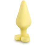 Naughty Candy Heart - Smooth Satin Silicone Heart Shaped Bottom Anal Butt Plug Sex Toy For Men And Women - Yellow