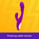 Flickering Rabbit Vibrator For Women | Silicone Vibrating Dildo G Spot Personal Massager | 7 Powerful Vibration Modes | Rechargeable Clitoral Stimulator | Adult Sex Toys & Games For Couples