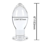 6" Huge Head Glass Butt Plug Extra Large Crystal Butt Plug