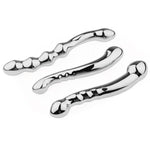 3 Styles Of Stainless Steel Anal Dildo Double Ended Dildos, Waterproof Butt Plug Prostate Massager Dildo Adult Sex Toy For Women Men - Smooth Heads, Silver
