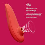 Chorus Remote Control Couples Vibrator Coral Personal Massager & Womanizer Special Edition Clitoris Vibrator Red - Couples Sex Toys Bundle