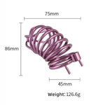 Metal Chastity Device, Male Cock Cage Stainless Steel Chastity Cage Device With 50Mm Cuff Active Ring Sex Restraints Bdsm Toy Sex Toy For Men, Rose Pink