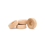 12 Pack Mini Wooden Wheels, 2 Inch Treaded Wheels for DIY Car Crafts