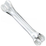 Double Ended G Spot Dildos - Clear Double Side Glass Pleasure Wand Crystal Anal Dildo Bone Shape Butt Plug Sex Slave Fetish Prostate Massager Masturbation Sex Toy For Men Women