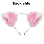 Anal Plug Fox Tail With Ear 15.75-Inch-Long Sexual Anus Tail Butt Plug Cosplay Game Pink & White Sex Toy For Women Men