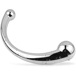Double Ended Massage Wand Sex Anal Plug G-Spot Metal Anal Bead Stimulate Fetish Anal Plug Dildo Metal Curved Dual Ended Masturbation Sex Toy For Couple, Silver