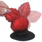 Silicone Anal Plug Massager Adult Sex Toys With Suction Cup Base, Red Black Butt Plug Soft Skin-Friendly Material Waterproof Textured Surface For Enhanced Stimulation For Men And Women (L)