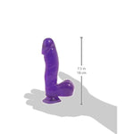 Basix Rubber Works 6.5" Dong With Suction Cup, Purple